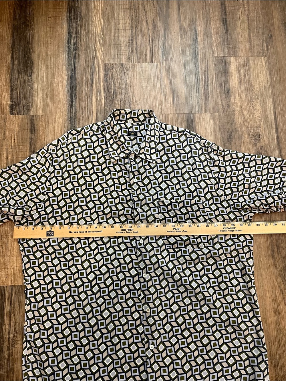 VTG Solemare Maus & Hoffman Geometric Shirt Men’s Sz XL “Vegan Silk” Multicolor - Picture 11 of 15